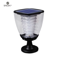 Warm White Led Solar Gate Post Pillar Light Garden Lights 